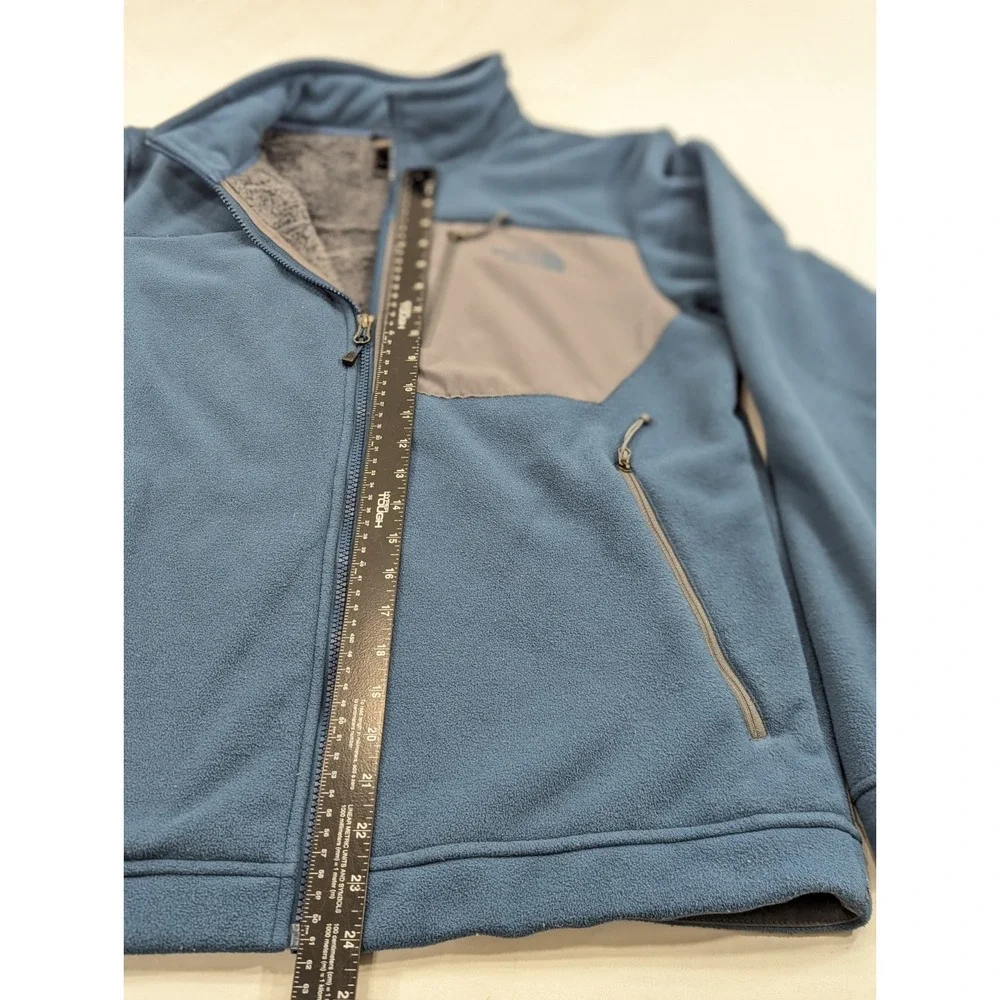 North Face Jacket Mens Medium Blue Fleece Full‎ Zip Sherpa Lined Outdoor Warm